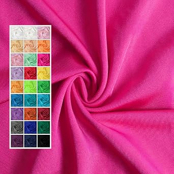 59 Width Nylon Spandex Fabric, 80% Nylon & 20% Spandex, Swimwear, Activewear Fabric 4-Way Stretch, for Sports, Yoga, Dance(Hot Pink, 1 Yard) 59" Width Nylon Spandex Fabric, 80% Nylon & 20% Spandex, Swimwear, Activewear Fabric 4-Way Stretch, for Sports, Yoga, Dance(Hot Pink, 1 Yard)