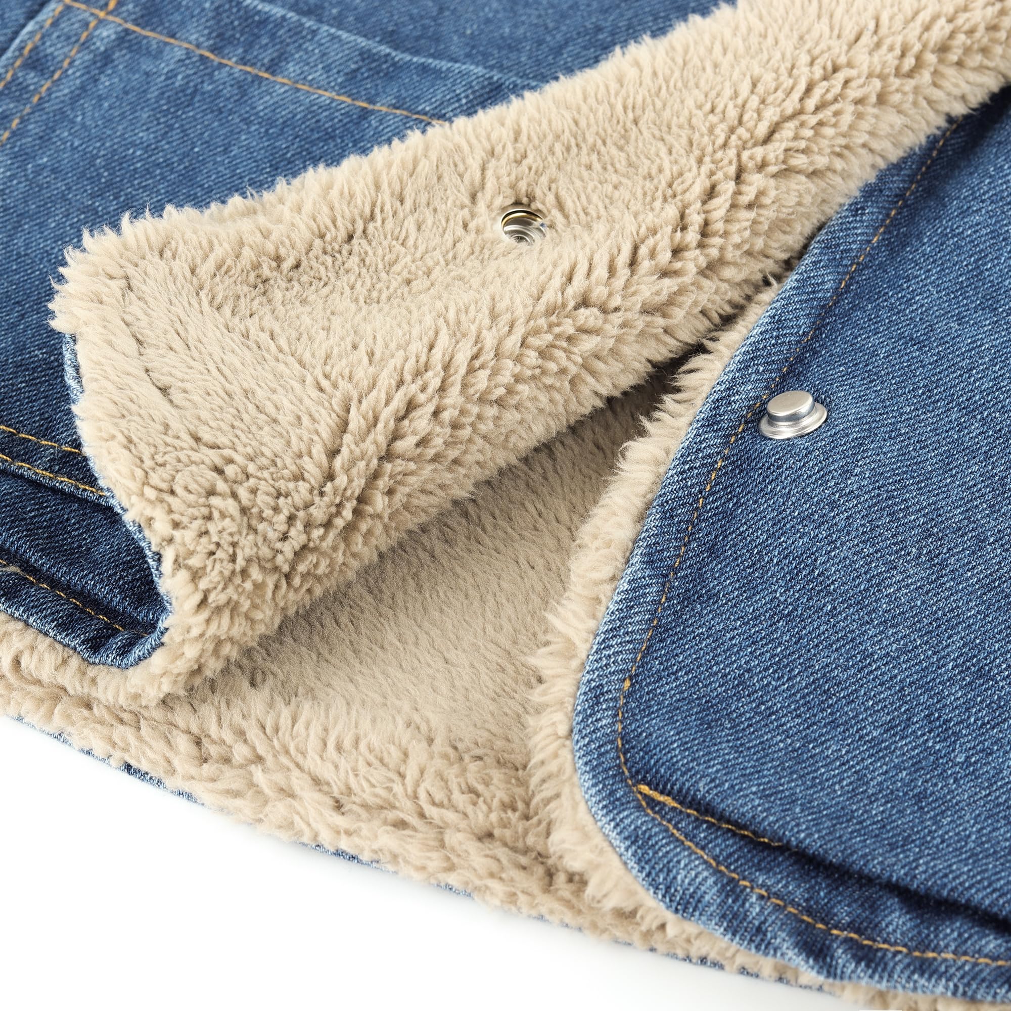 Bébé Double Face Gilet Épaissi Denim Enfant Hiver Sans Manches Veste Garçons Filles Chaud Bouton Pression Manteau avec Poches