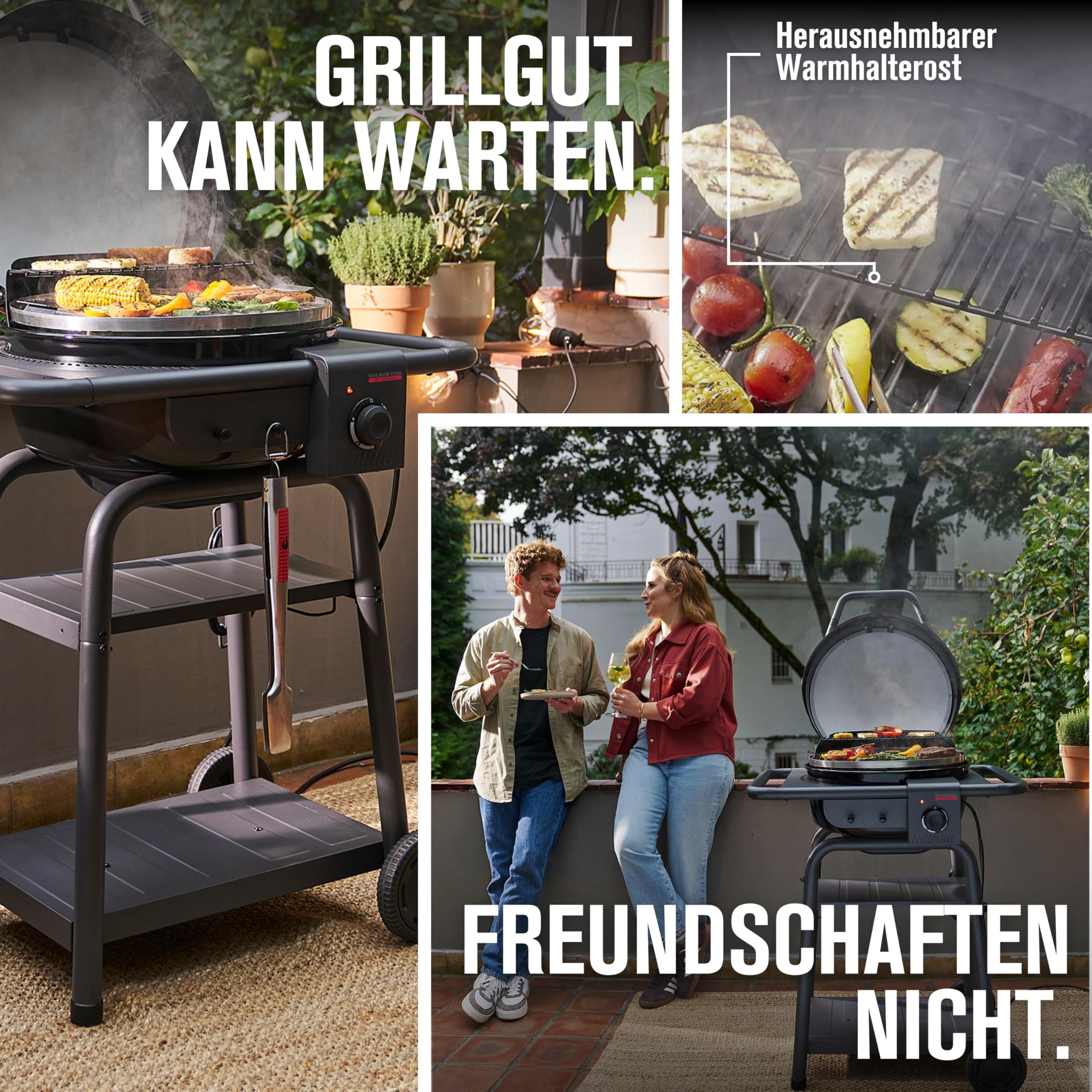 Char-Broil Elektrogrill Patio Bistro E2Coal | Hybrid Holzkohle-Modus, TRU-Infrared, bis 370 °C