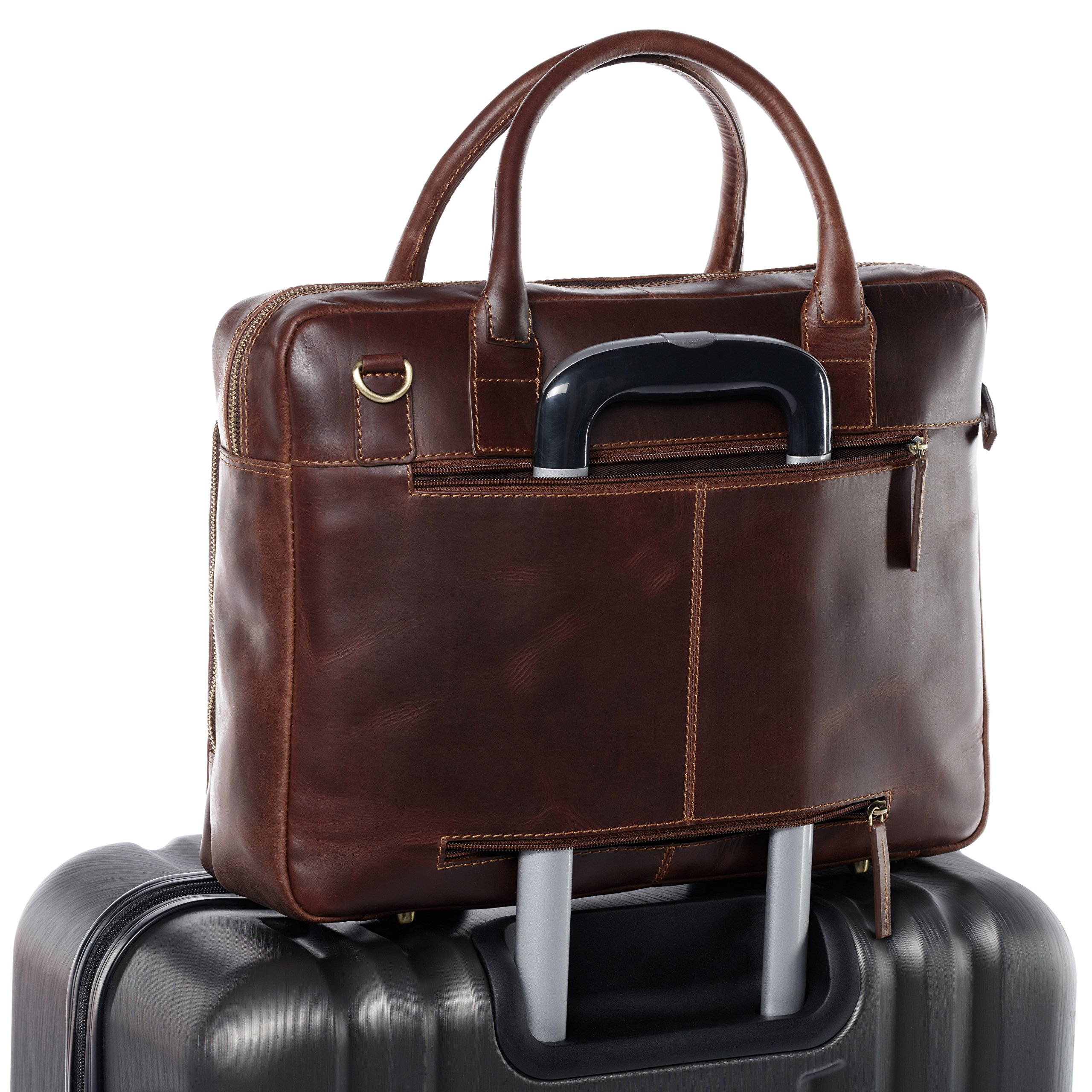 SID & VAIN® Borsa tracolla porta pc vera pelle RYAN grande XL cartella laptop computer portatile 15" Messenger porta-documenti Università Scuola Ufficio Lavoro Business uomo donna cuoio