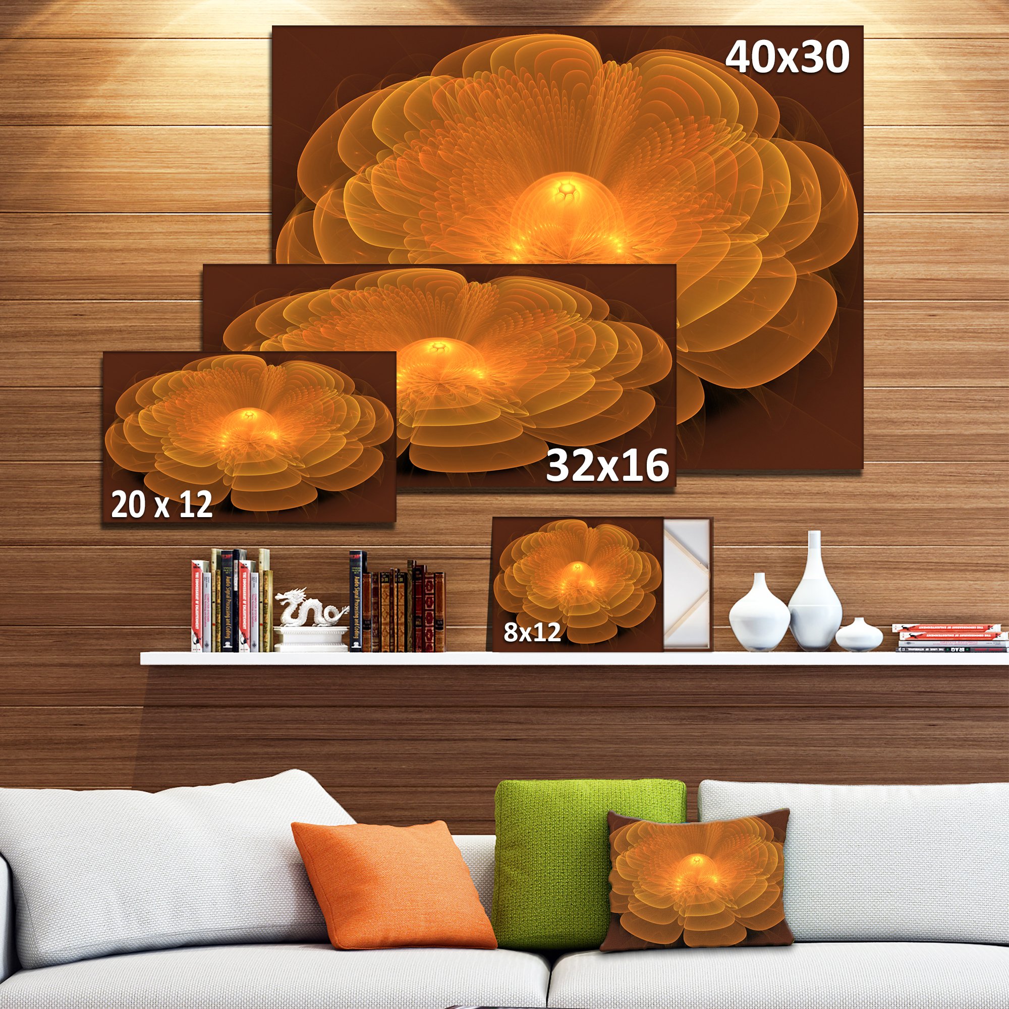 Designart PT11868-32-16 Water Lily Digital Fractal Flower