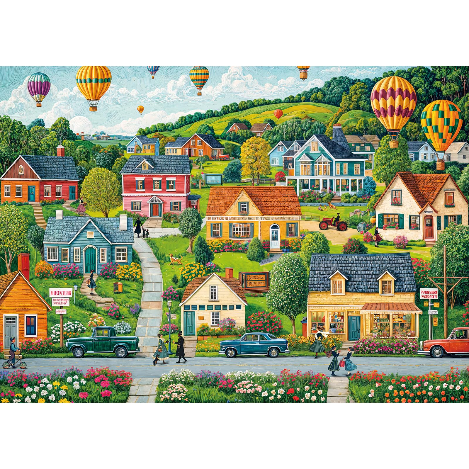 Puzzle 1000 Teile,Puzzle Erwachsene, EIN Herausforderndes Rätsel,Puzzlespiele für Die Ganze Familie,Geschenke für Frauen,Geschenke für Männer,Thema:Glückliche Stadt