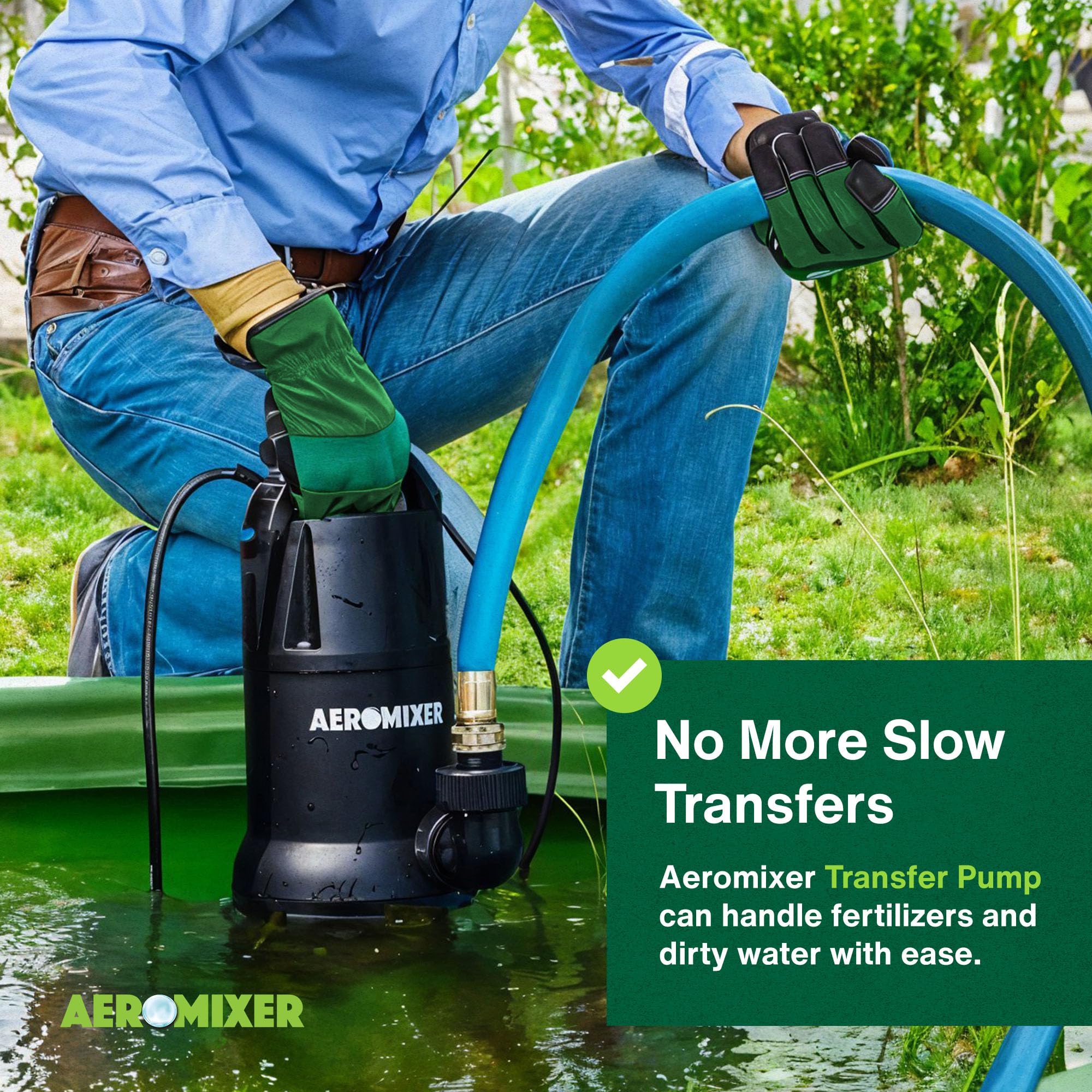 Aeromixer 1 HP Transfer Pump - Submersible Water Pumps, Sump Pump