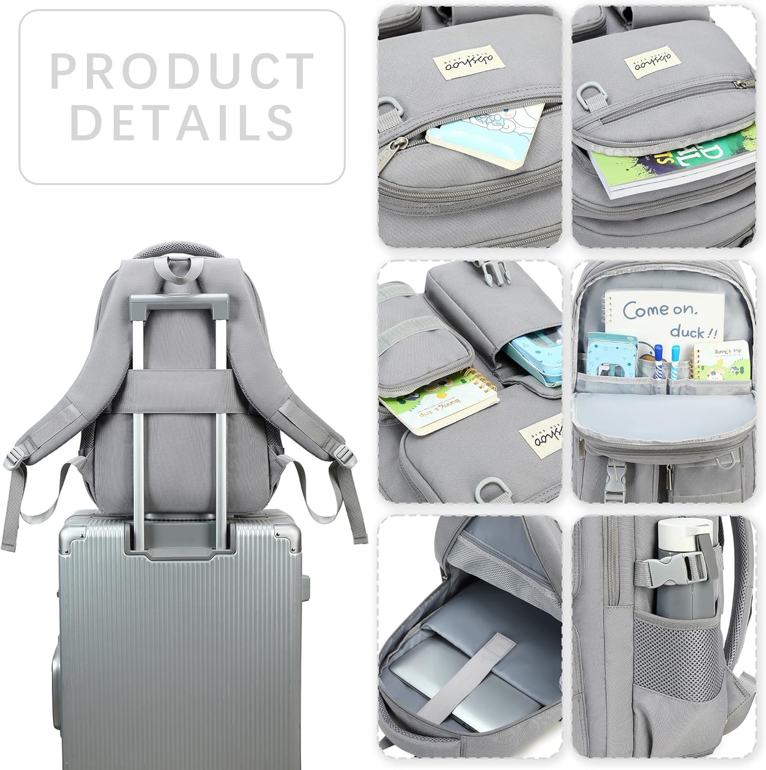 abshoo Large Heavy Duty Backpack For School College Bookbag Casual Multi Pocket Travel Backpacks - Image 4