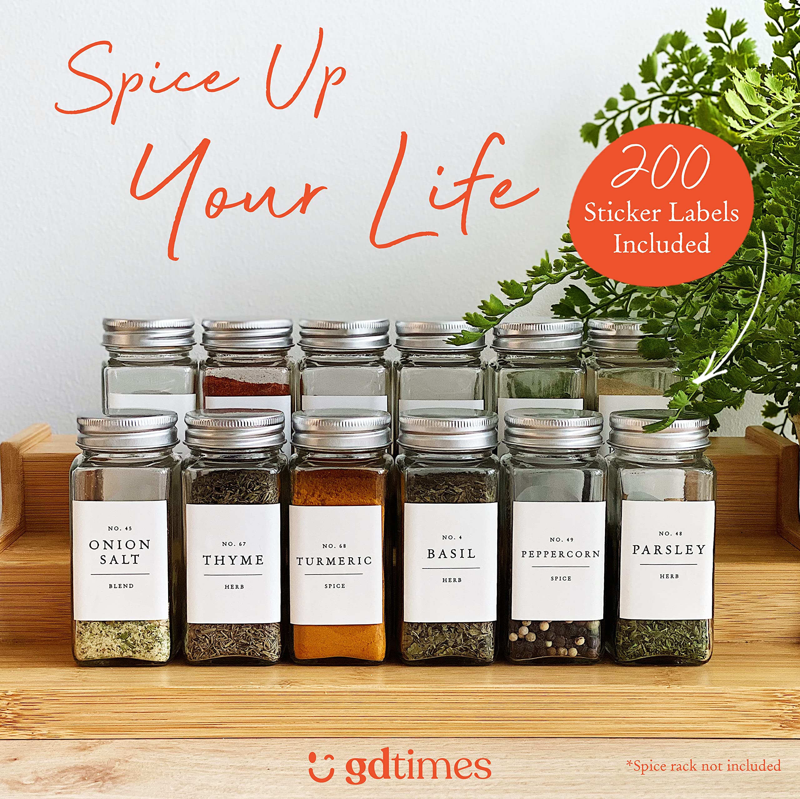 Buy Spice Jars with Label, Glass Spice Jars Glass Empty 4 oz Glass Jars