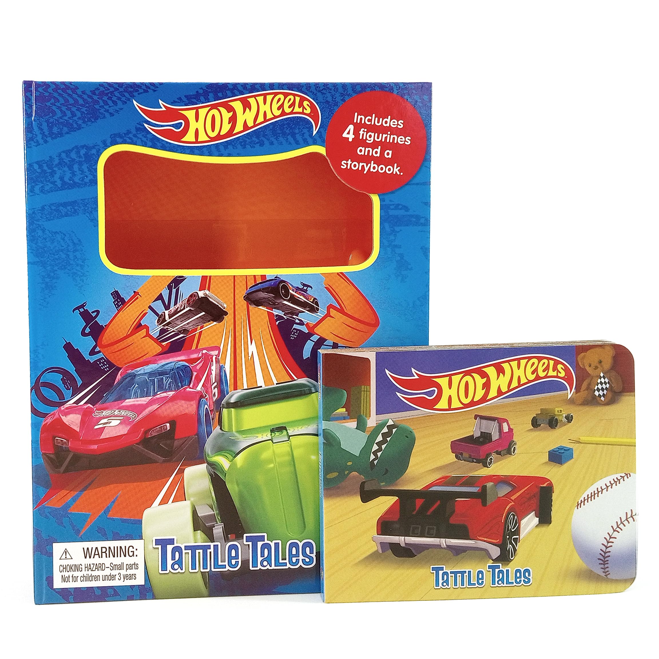 Hot Wheels Tattle Tales - Activity Books for kids, 12-page storybook, 4 figurines