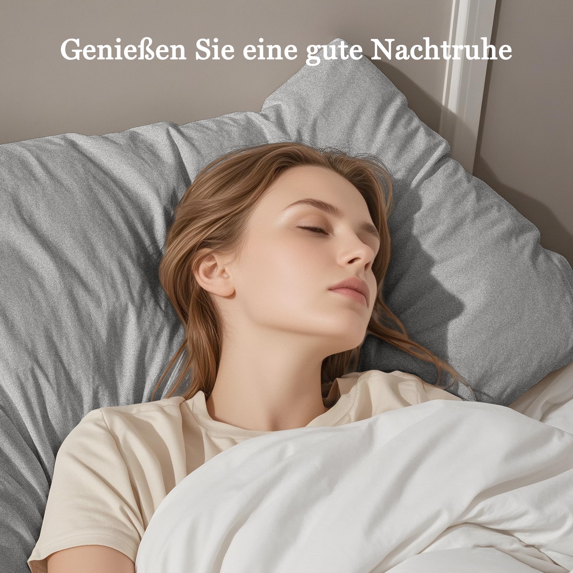 Federe Cuscino 40x60 In Cotone Lavato Beige - Set Da 2 Con Cerniera - Dreamzie Certificato OEKO-TEX