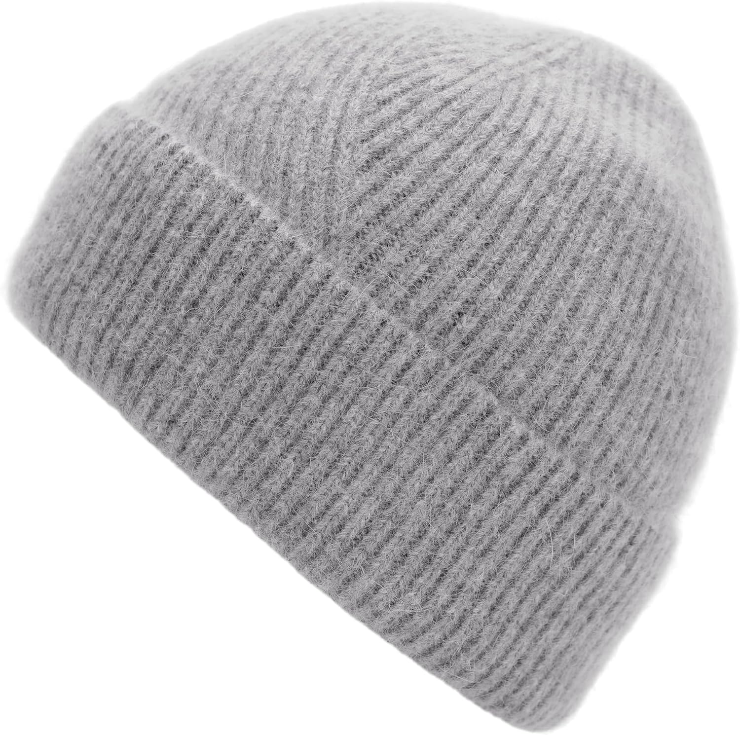 Men & Women Cashmere Blend Beanie Hat Soft Lightweight Warm Winter Ribbed Cuffed & Cuffless Knit Beanie Hat - Image 2