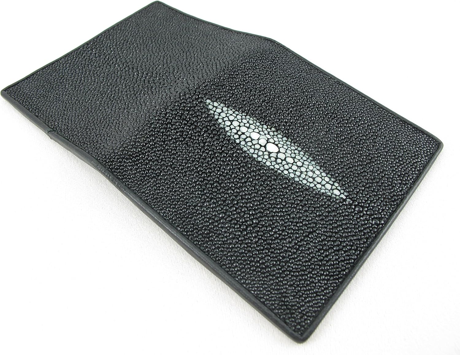 PELGIO Genuine Stingray Skin Leather Business Credit Card Holder Wallet Black