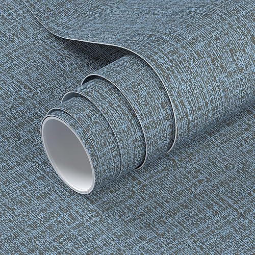 VOLEAAR Papel de contacto de tela de pasto azul de 157 x 3937 pulgadas papel tapiz de vinilo autoadhesivo extraíble impermeable para pared encimera