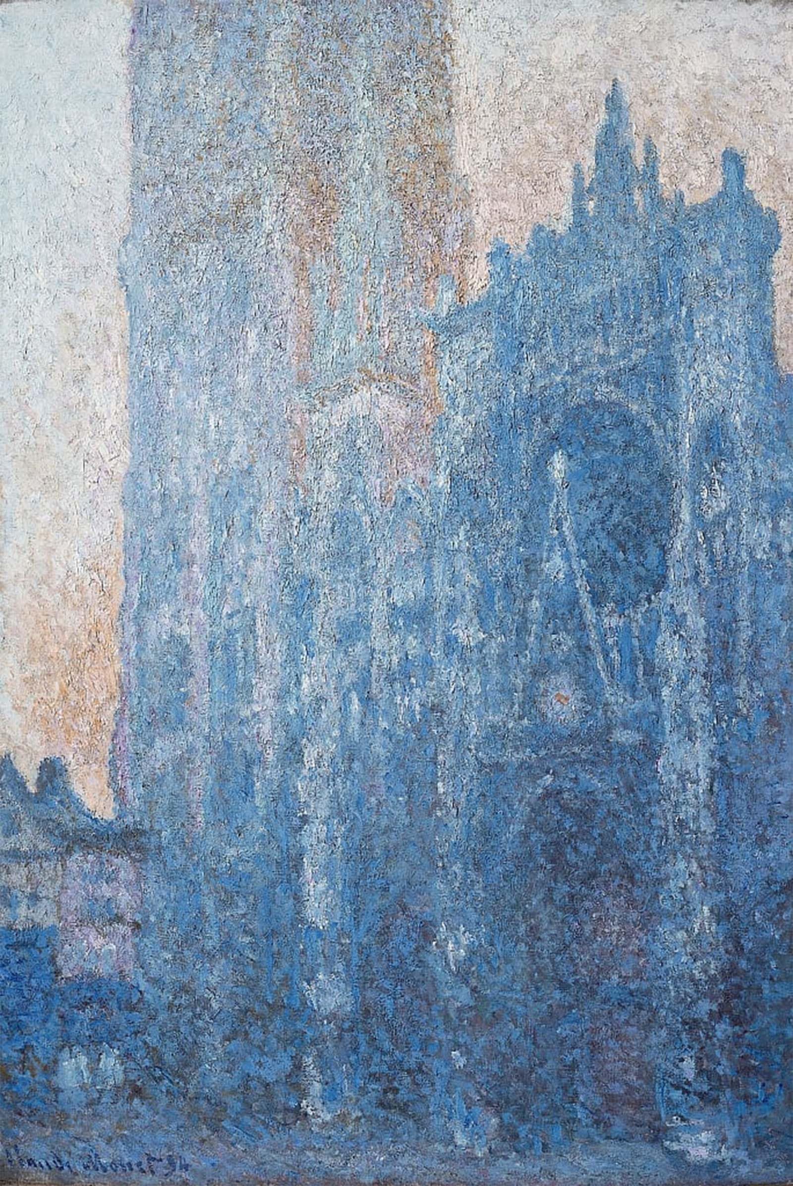 SERENDIPITP Aesthetic Poster Photo Wall Print Retro Picture the Portal of the Rouen Cathedral in Morning Light by Claude Monet Modern Wall Artwork for Home Decor 60x90cm