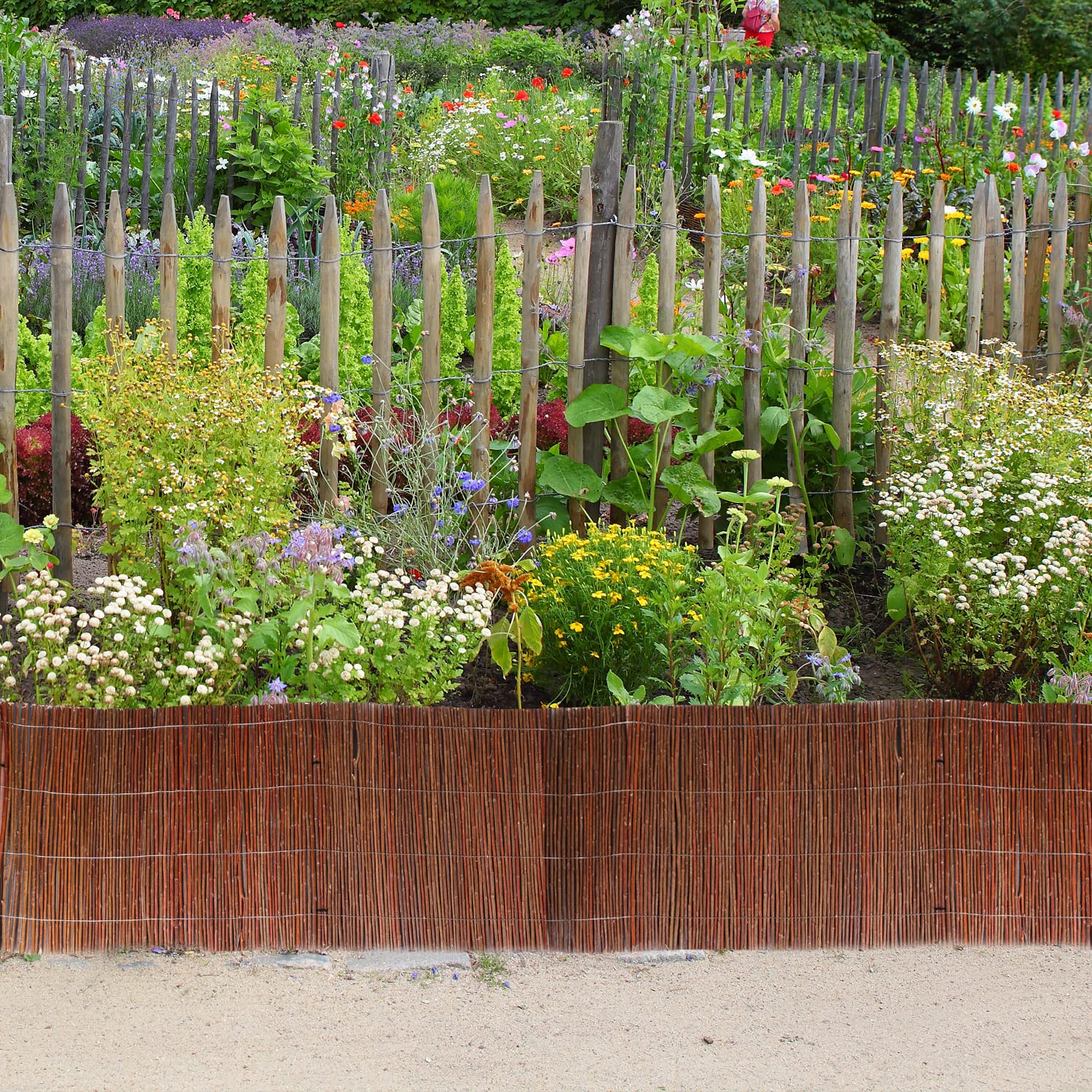 Garden Mile Bordure En Bois De Saule 30cm X 200cm - Clôture Jardin Flexible Résistante - Facile à Installer Pour Parterres Et Allées