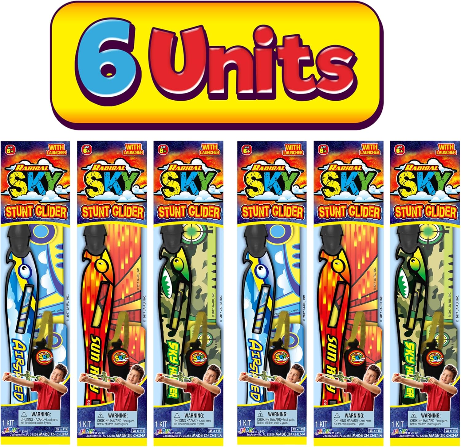 Stunt Glider Plane Toy w/ Rubber Band Slingshot Launcher (6 Airplane Toys) Kids Light Flying Glider Toys. Fun Outdoor Sport Games & Activities. Party Favor Birthday Gift Goodie Bag Stuffers. 2340-6p