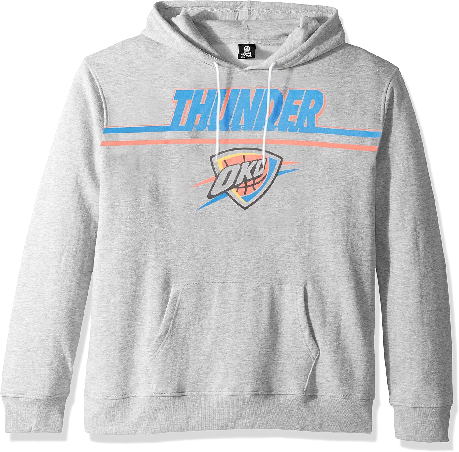 Ultra Game Men's NBA Official Fleece Hoodie Pullover Sweatshirt Primo Metallic, Oklahoma City Thunder, Heather Gray, XX-Large - Image 3
