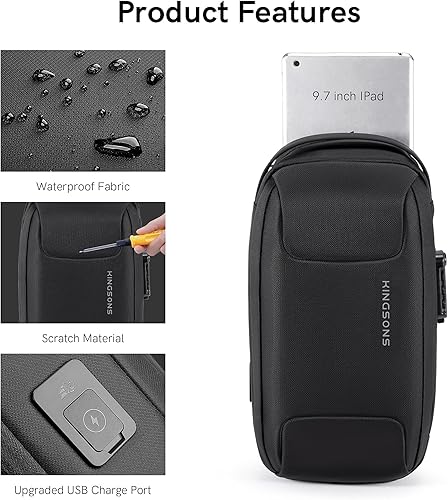 Miniatura 4 de KINGSONS Bolso cruzado para hombres y mujeres, pequeño, cruzado, casual, de viaje, pequeño, deportivo, senderismo, ciclismo, día (azul claro),