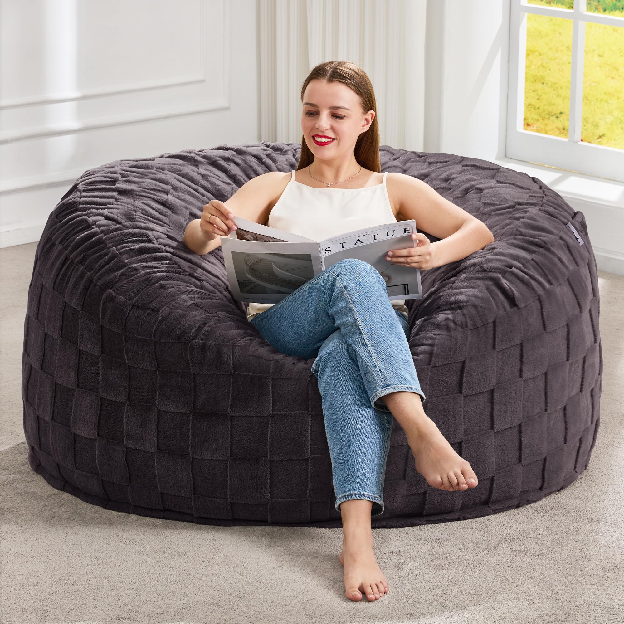 Hobestluk Adults Bean Bag Chair 4FT Big BeanBag Chair Extra Large Oversized