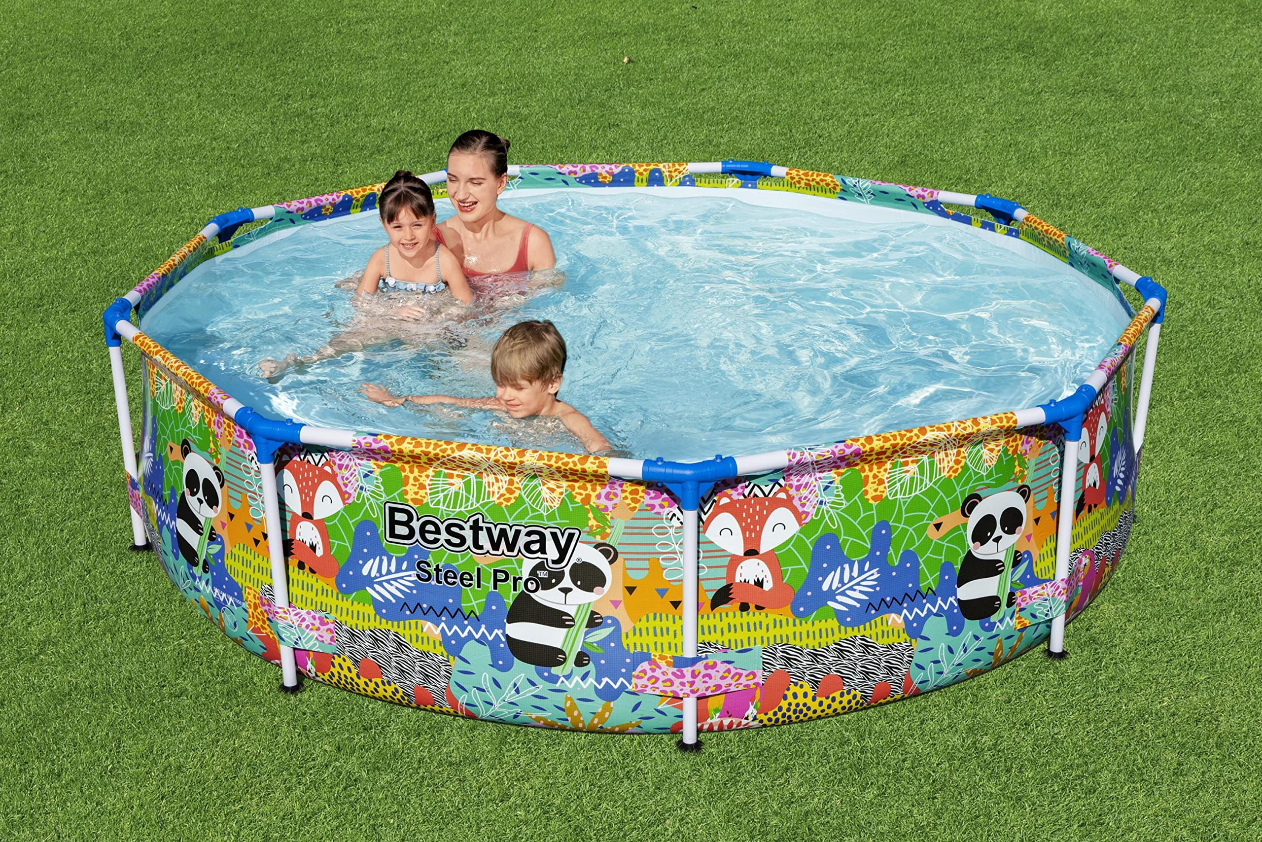Bestway Steel Pro Frame Pool, 274 x 66 cm, ohne Pumpe, rund, bund, multicolor