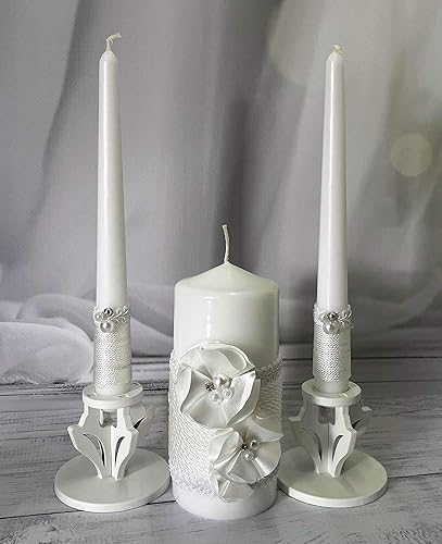 Magik Life Unity - Juego de velas para boda, accesorios de boda para recepción y ceremonia, juegos de velas, pilar Unity de 6 pulgadas y 2 cónicos