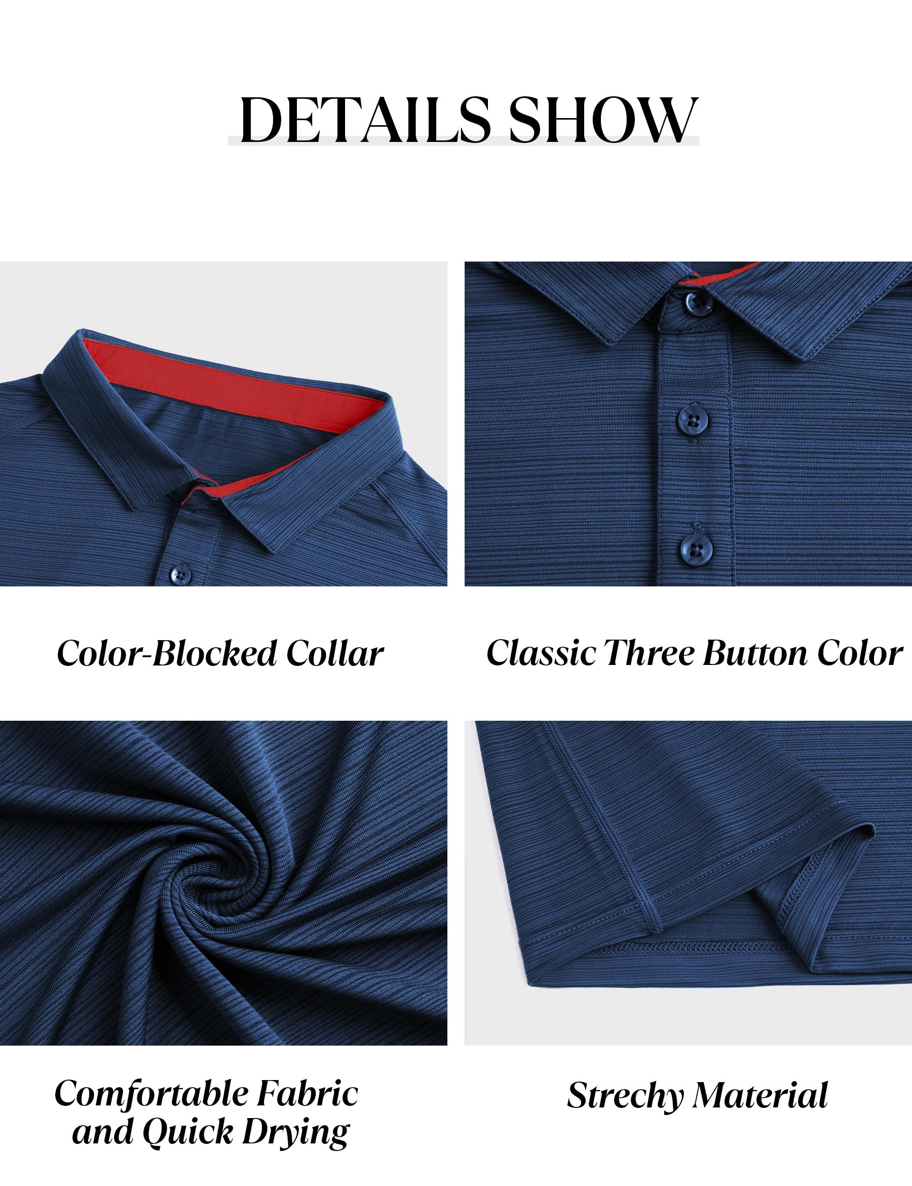 Polo da uomo slim fit sport tennis golf t-shirt manica corta asciugatura rapida traspirante allenamento polo