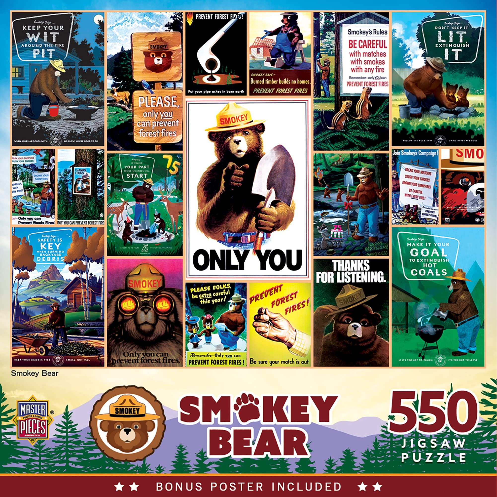 Masterpieces550 Piece Jigsaw Puzzle for Adults, Family, Or Youth - Smokey Bear - 18"x24"