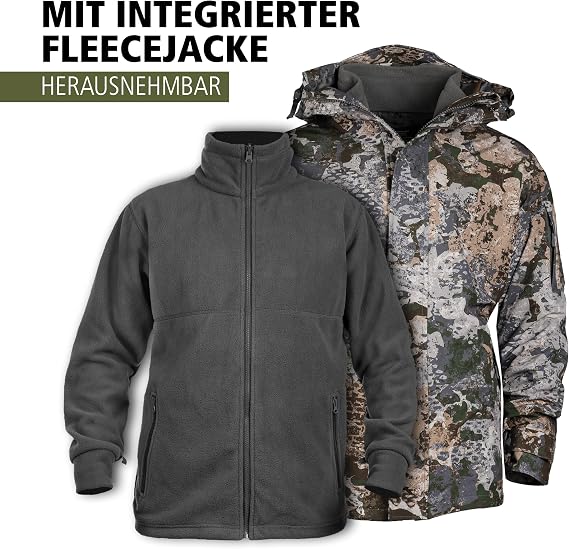 Mil-Tec GEN.II Wet Weather Jacket with Fleece Liner Phantomleaf WASP I Z1B size S