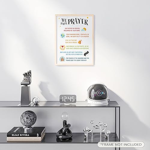 Miniatura 5 de EXCOOL CLUB Decoración de pared con texto en inglés «The Lords Praying», 12 x 16 pulgadas, impresión artística de oración de Nuestro Padre Señores,
