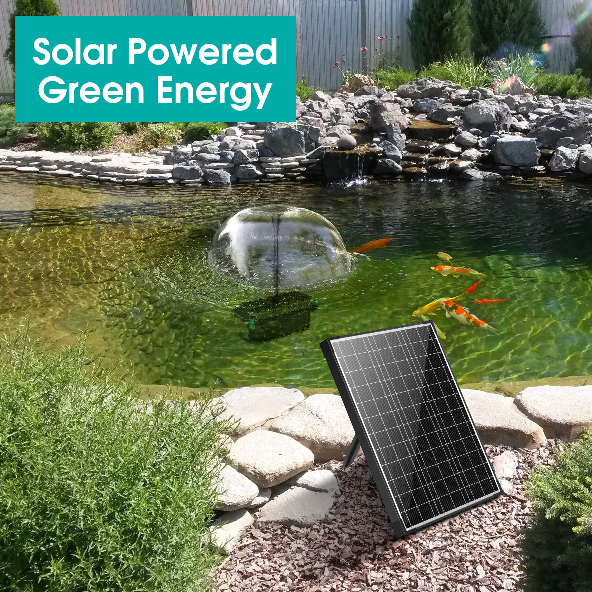 Biling Kit filtro solare per laghetto da 20 W, 875 l/h, pompa biologica a energia solare con sistema di filtraggio per acquario, cascate, fontana (senza batteria, funziona solo alla luce solare)