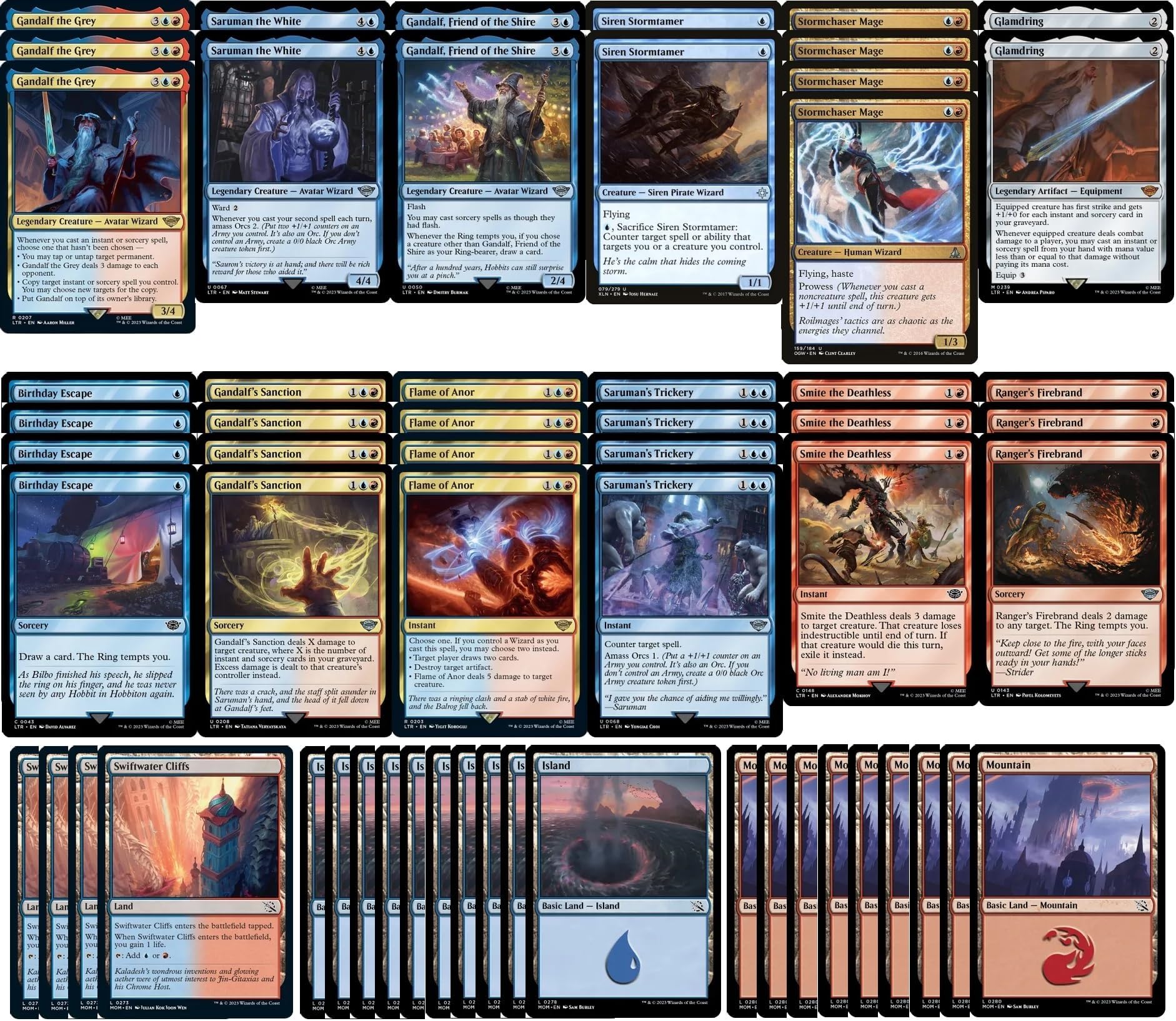 Compatible with Lord of The Rings: Elite Wizard Deck - Gandalf - Red Blue Izzet - LOTR - Modern Legal - Custom Built - Magic The Gathering - MTG - 60 Card!