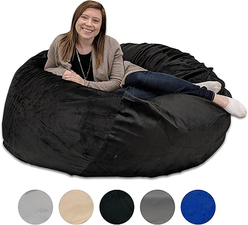 Miniatura 22 de Pillowtex Puf de espuma viscoelástica de calidad para niños, bolsas de 3 pies con funda extraíble lavable Chocolate,Fresno,Rosa (Dusty