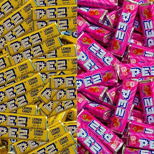 Paquete de pez de frambuesa y limón - Incluye una bolsa de 2 libras de rollo de recarga de frambuesa Pez y una bolsa de 2 libras de rollo de