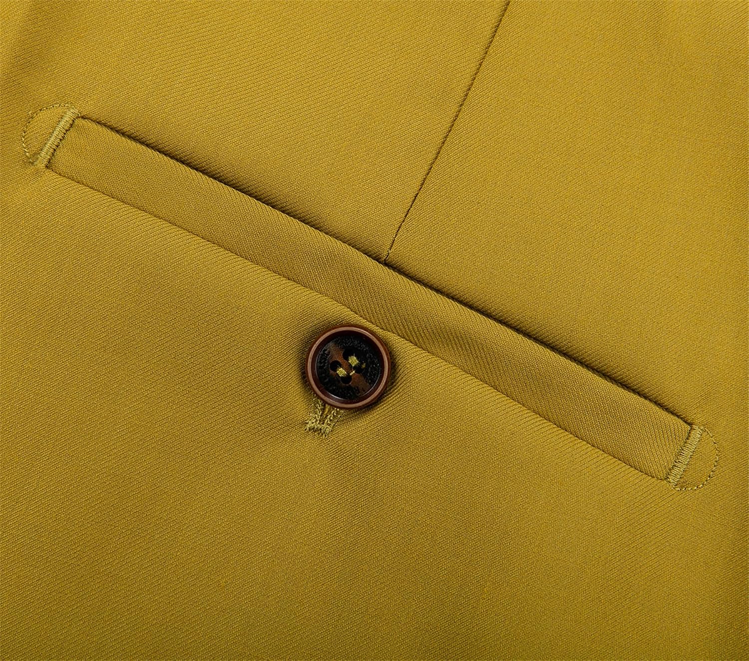 Mens Dress Pants Slim Fit Business Casual Trousers, Grass Yellow, 31Wx31L