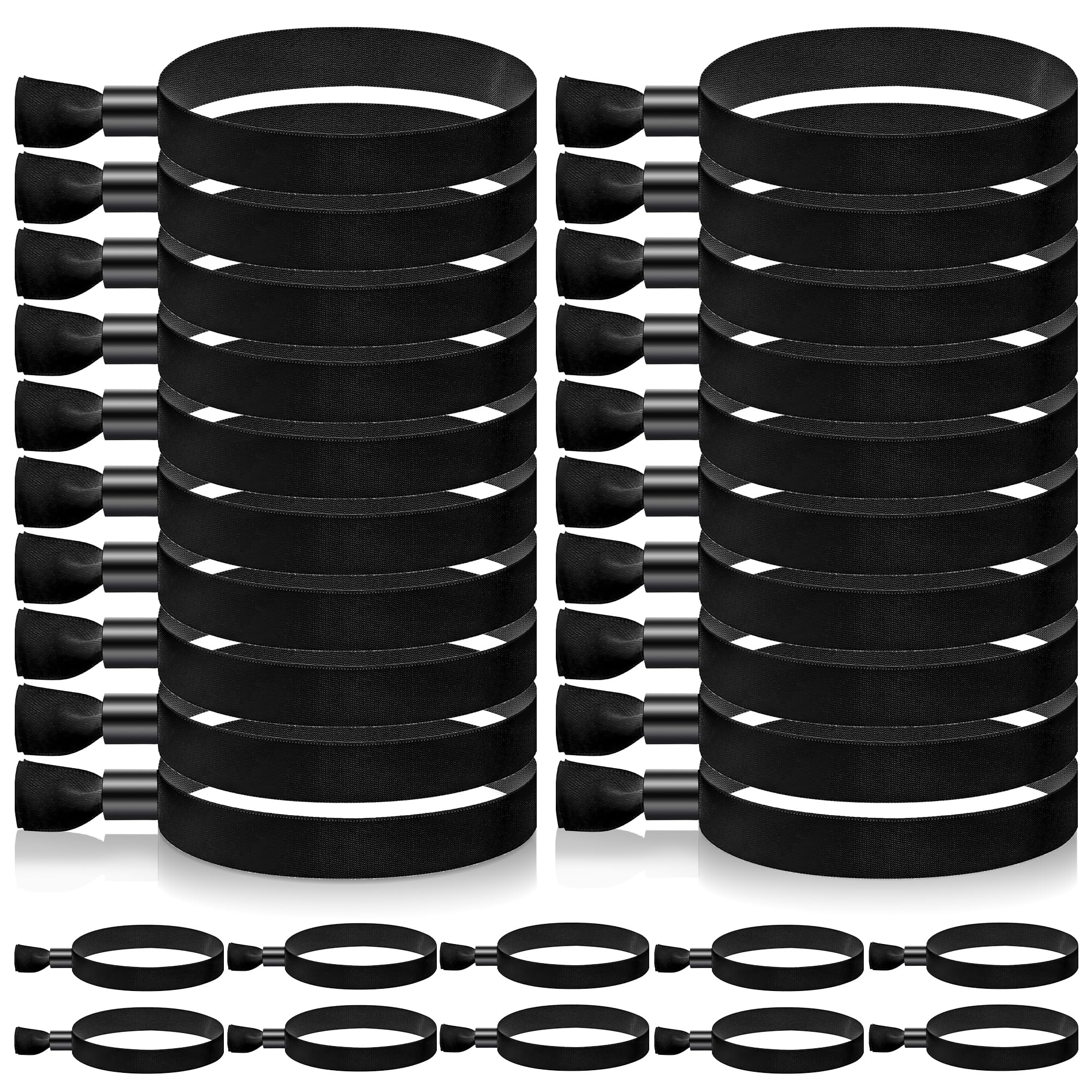 Lot De 50 Bracelets VIP En Tissu Noir Et Or - Réglables, Indéchirables, Pour événements | Fêtes, Concerts, Mariages, Cinéma