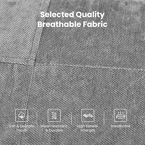 Miniatura 7 de PHI VILLA Juego de 2 taburetes de bar de granja, herramientas de madera con asiento tapizado, taburetes de 24 pulgadas para encimera de cocina,