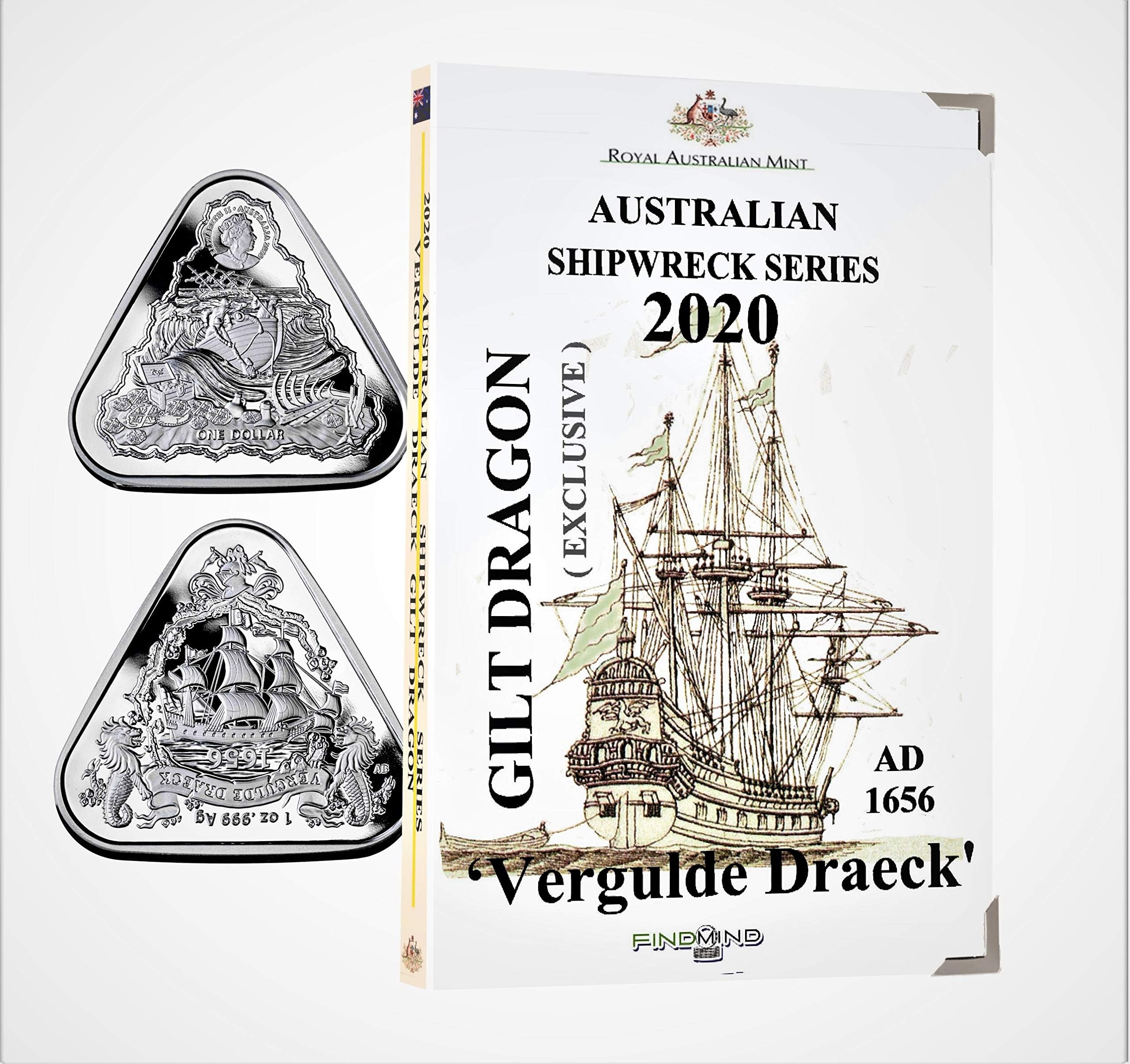 2020 Australia 1 oz (31,1 gr) Silver Shipwreck EXCLUSIVE - VERGULDE DRAECK 1656 -BRILLIANT UNCIRCULATED CONDITION condition + BOX