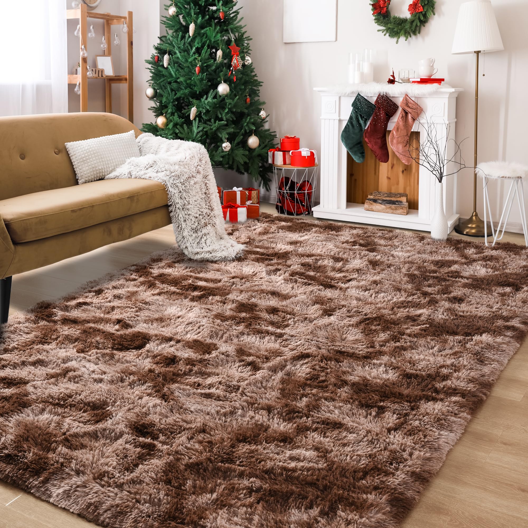 Foxmas Soft Fluffy Area Rugs for Bedroom Kids Room Plush Shaggy Nursery Rug Furry Throw Carpets for Boys Girls, College Dorm Fuzzy Rugs Living Room