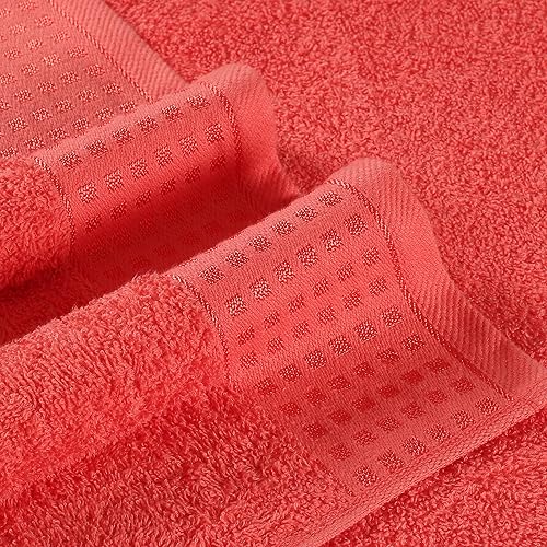 Vista 253 de GLAMBURG Juego de 6 toallas de 100% algodón ultra suave, contiene 2 toallas de baño de 28 x 55 pulgadas, 2 toallas de mano de 16 x 24 pulgadas y 2