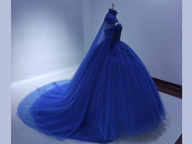 puffy royal blue quince dress PFTFB Tulle Quinceanera Dresses Long Beaded Sweet 15 Dresses Black Tulle Fabric Color Size:17 Custom Birthday Dress in Oscar De La Renta