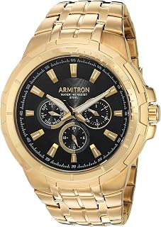 Men's 20/5144BKGP Multi-Function Dial Gold-Tone Bracelet Watch