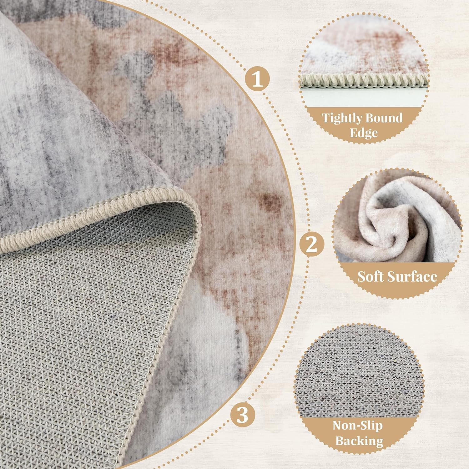 Grey Modern Runner Rug 2x6 Washable Rug Runners for Hallway Kitchen,Long Marble Rugs for Bedroom Entryway Bathroom,Non Slip Abstract Floor Carpet