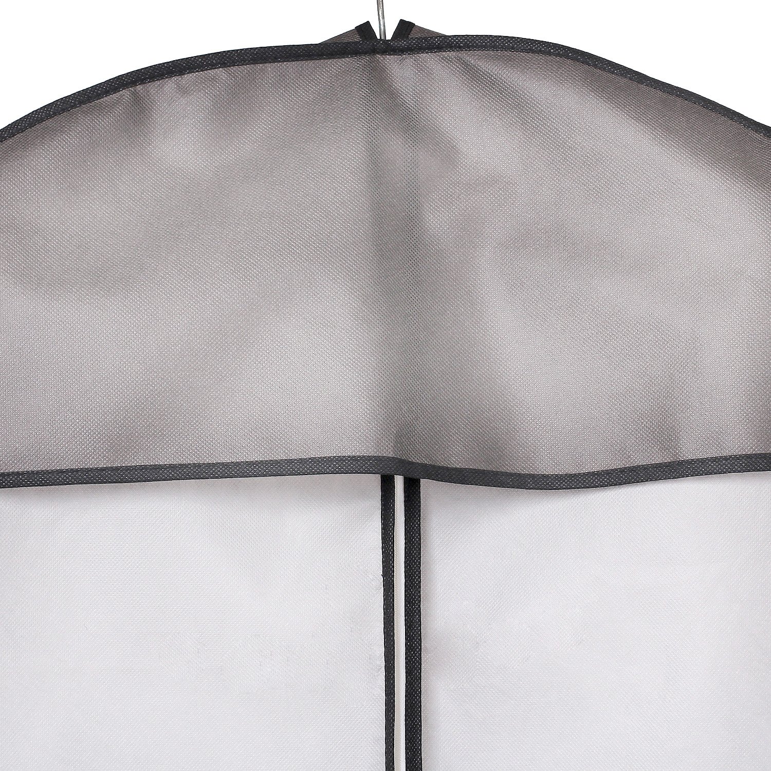 HIMRY® 5x Ademende Opvouwbare Kledinghoes Beschermhoes 150 cm lang, voor Jurken/Avondjurken/Pakken/Jassen, met Lange Ritssluiting en Twee Zakken voor Accessoires, Zwart, KXB1007-black-5x