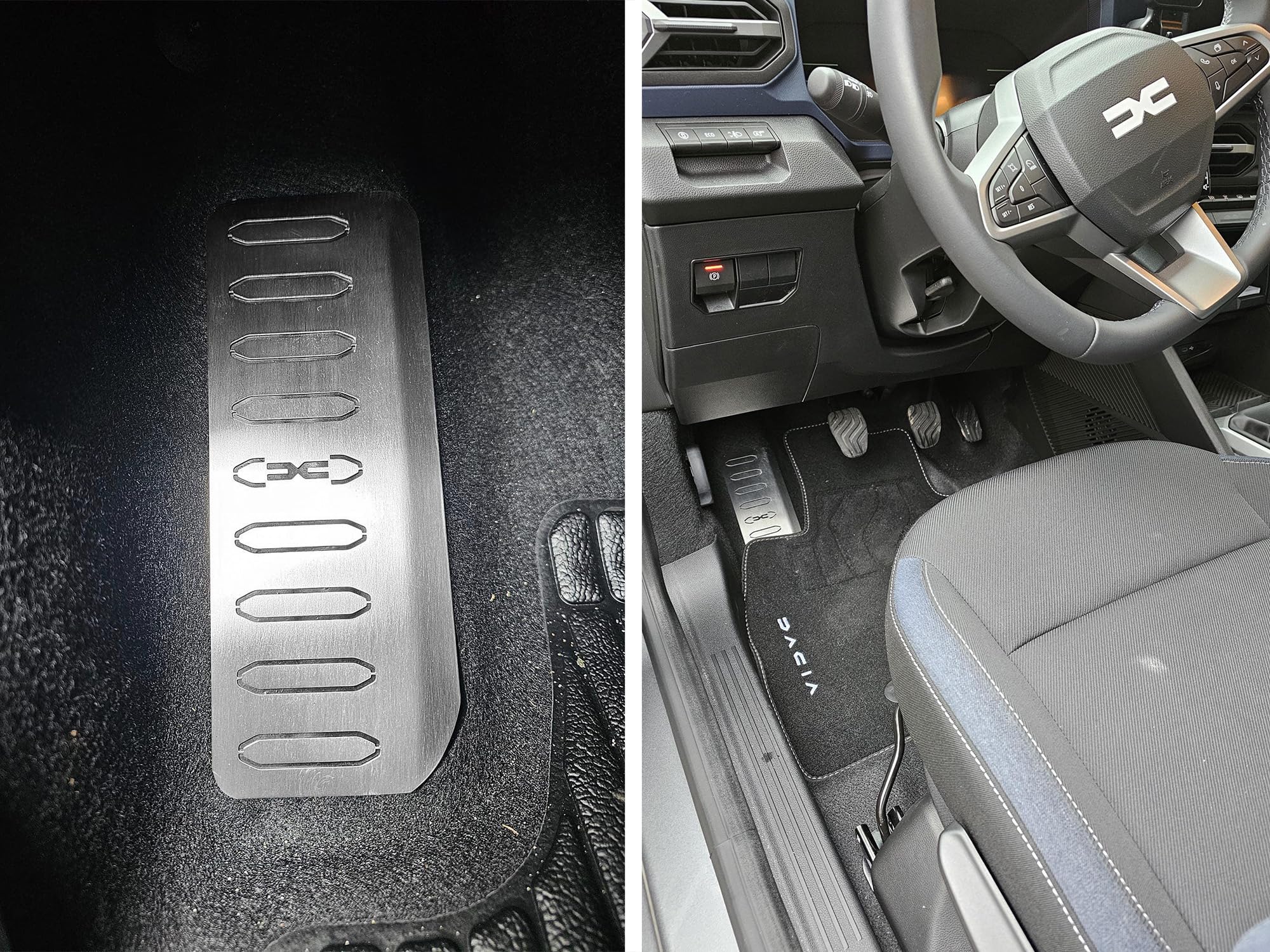 Reposapiés de acero para 2024+ Dacia.Duster III 3 (P1310) | 1 pieza inoxidable Essential Expression Journey Extreme Duster Accesorios Tuning