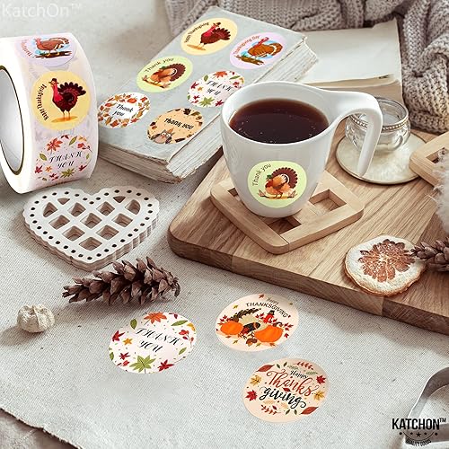 Miniatura 6 de KatchOn, Calcomanías de Acción de Gracias Feliz - 500 piezas Calcomanías de Acción de Gracias para ventanas Artesanías de otoño