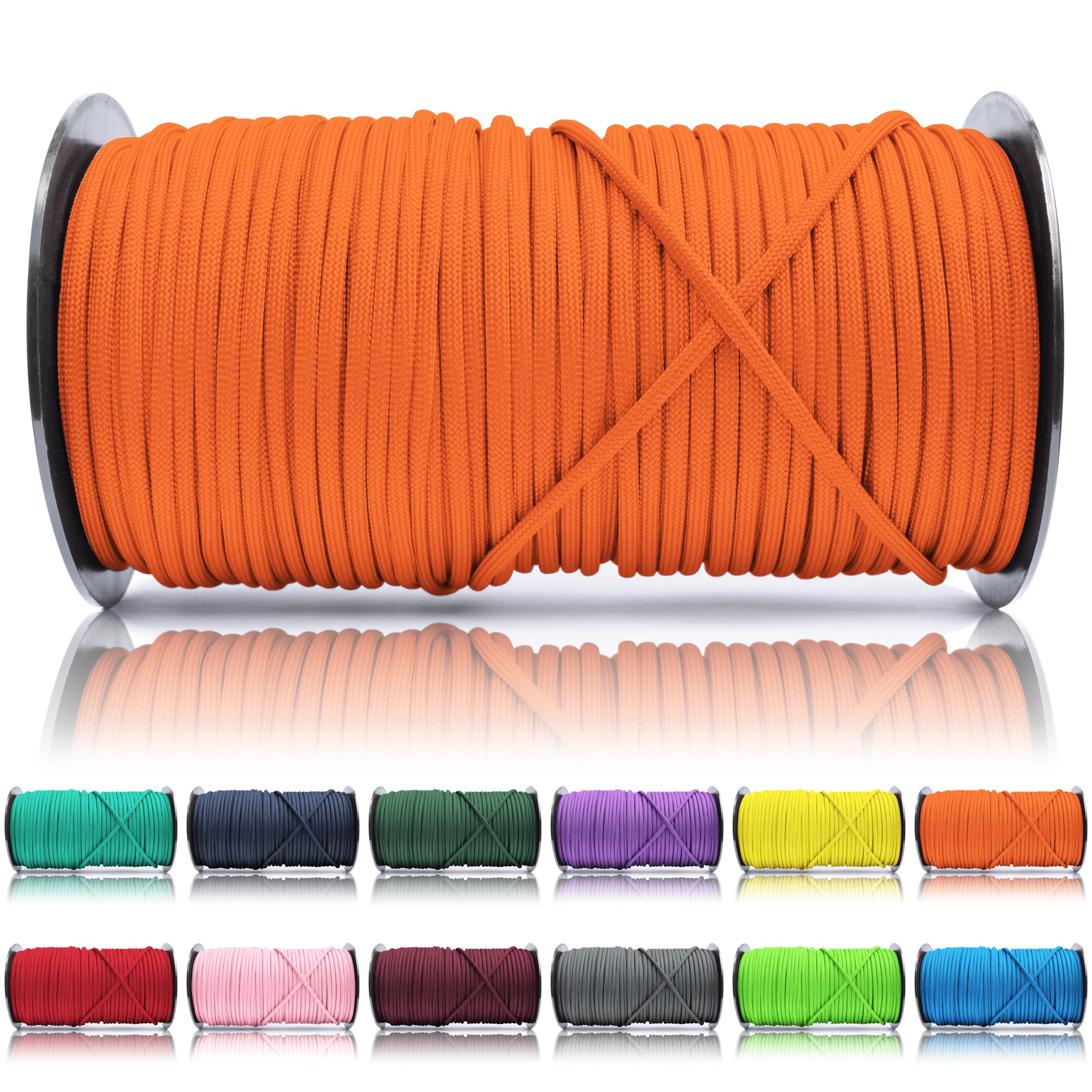 Ganzoo Paracord 550 Tipo 3, Cuerda 4 mm 100 m con 7 hebras Interiores, Funda poliéster/Nylon, para Outdoor Camping Supervivencia, rutas de Trekking, asegurar Tienda, Collar y Correa Perro, Oliva — view 95