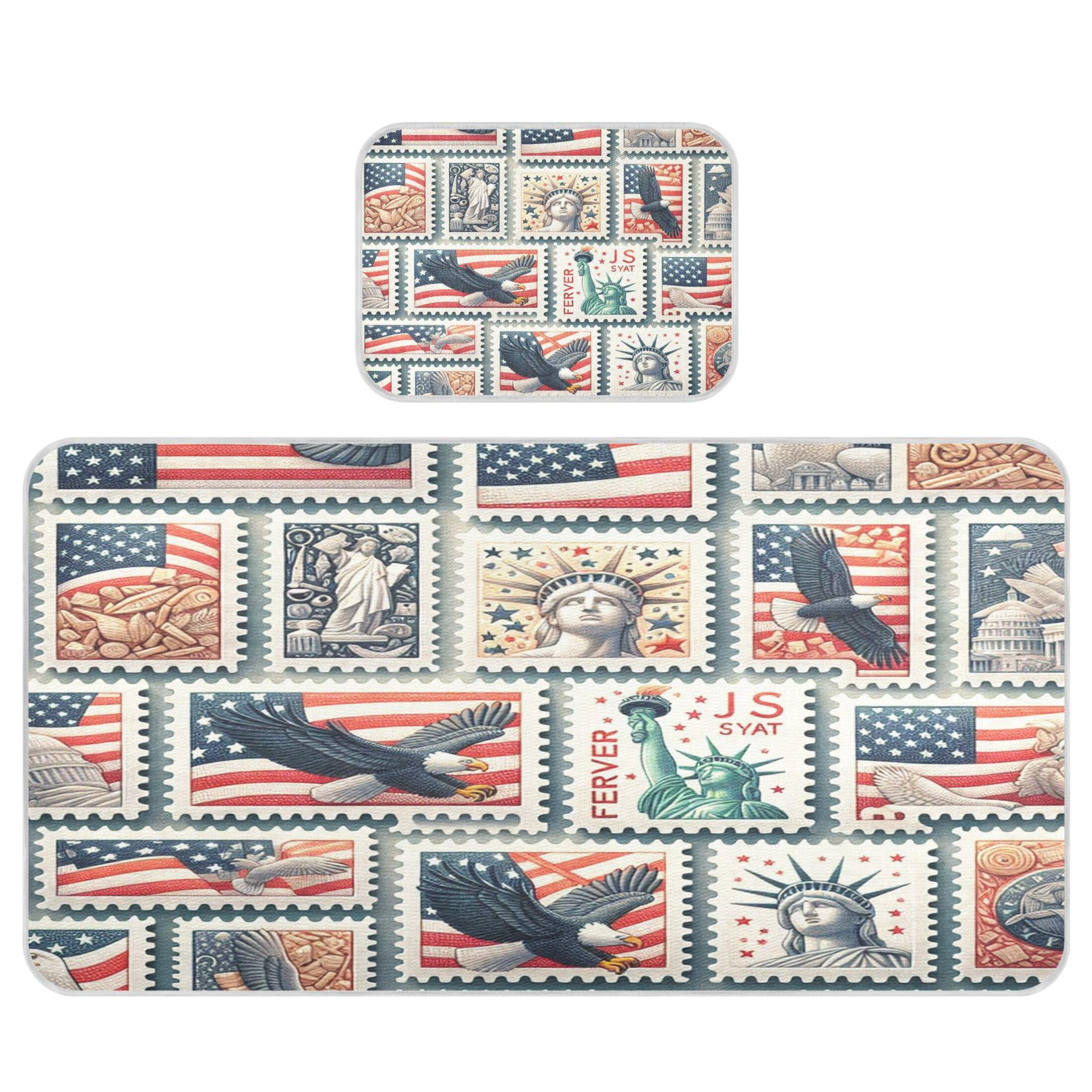 Takiito Us Postage Stamps Baby Cooling Mattress Pad, Soft & Breathable Cooling Mat Keep Baby Cool in Summer 28x52 in, Nursery Essential