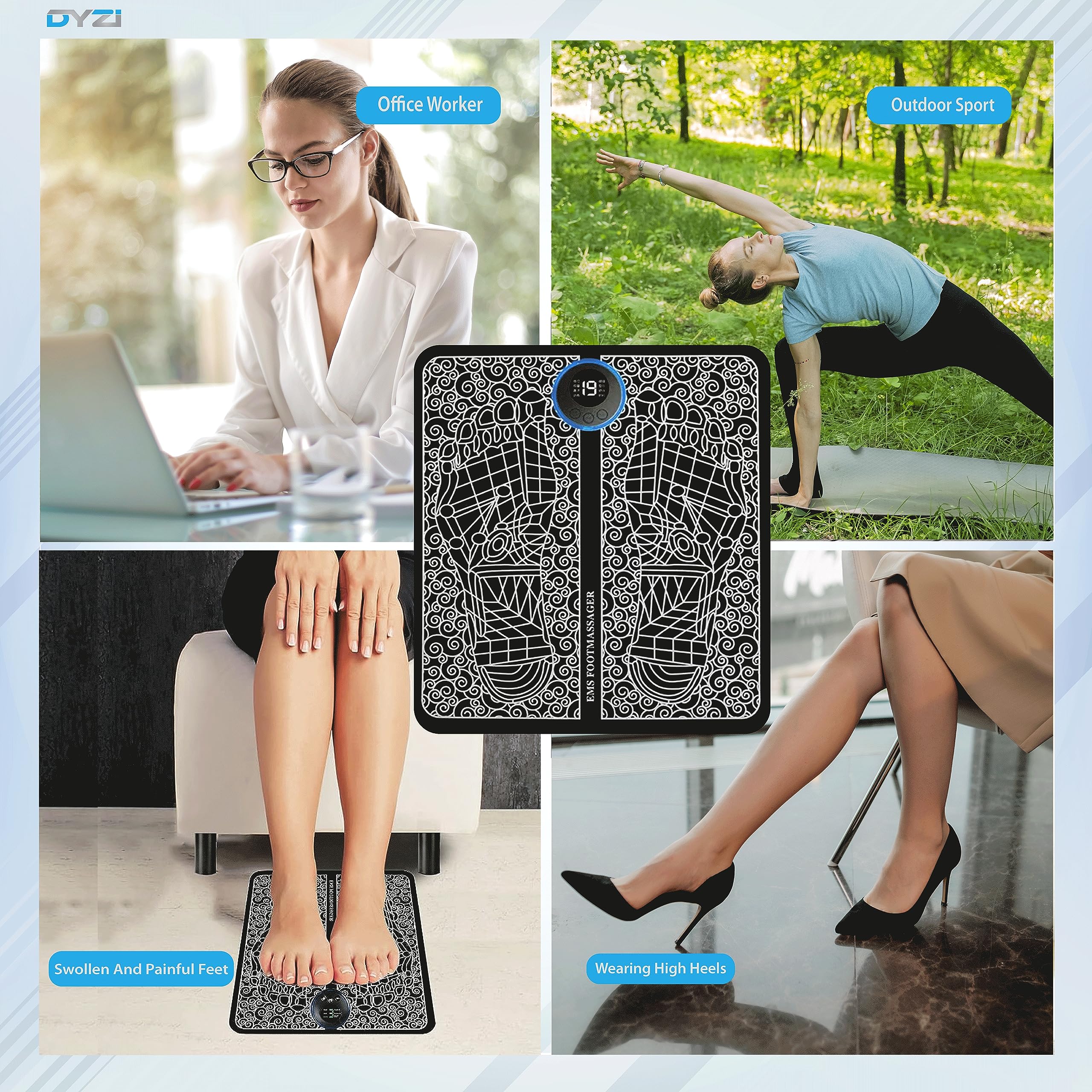 EMS Foot Massager - Electrical Muscle Stimulation for Pain Relieve