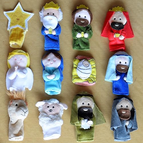 Miniatura 5 de The Nativity Christmas Story | Juego de marionetas de dedo [paquete de 12] | para padres y maestros para leer a los niños | Incluye folleto