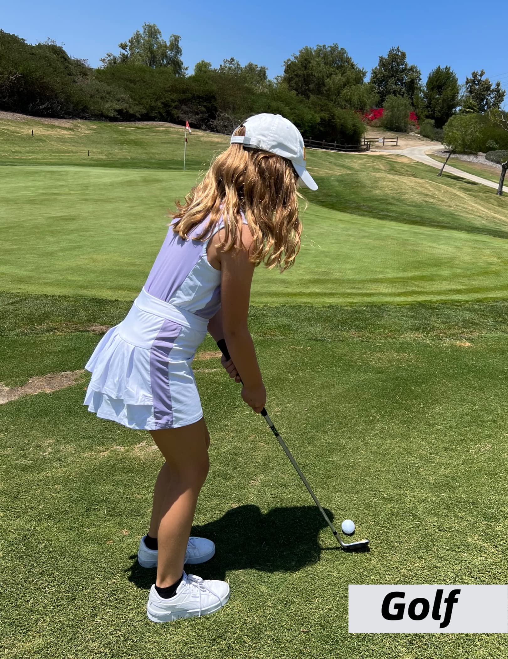 Zaclotre Conjunto de vestido de tenis y golf para niñas, sin mangas, falda deportiva con pantalones cortos