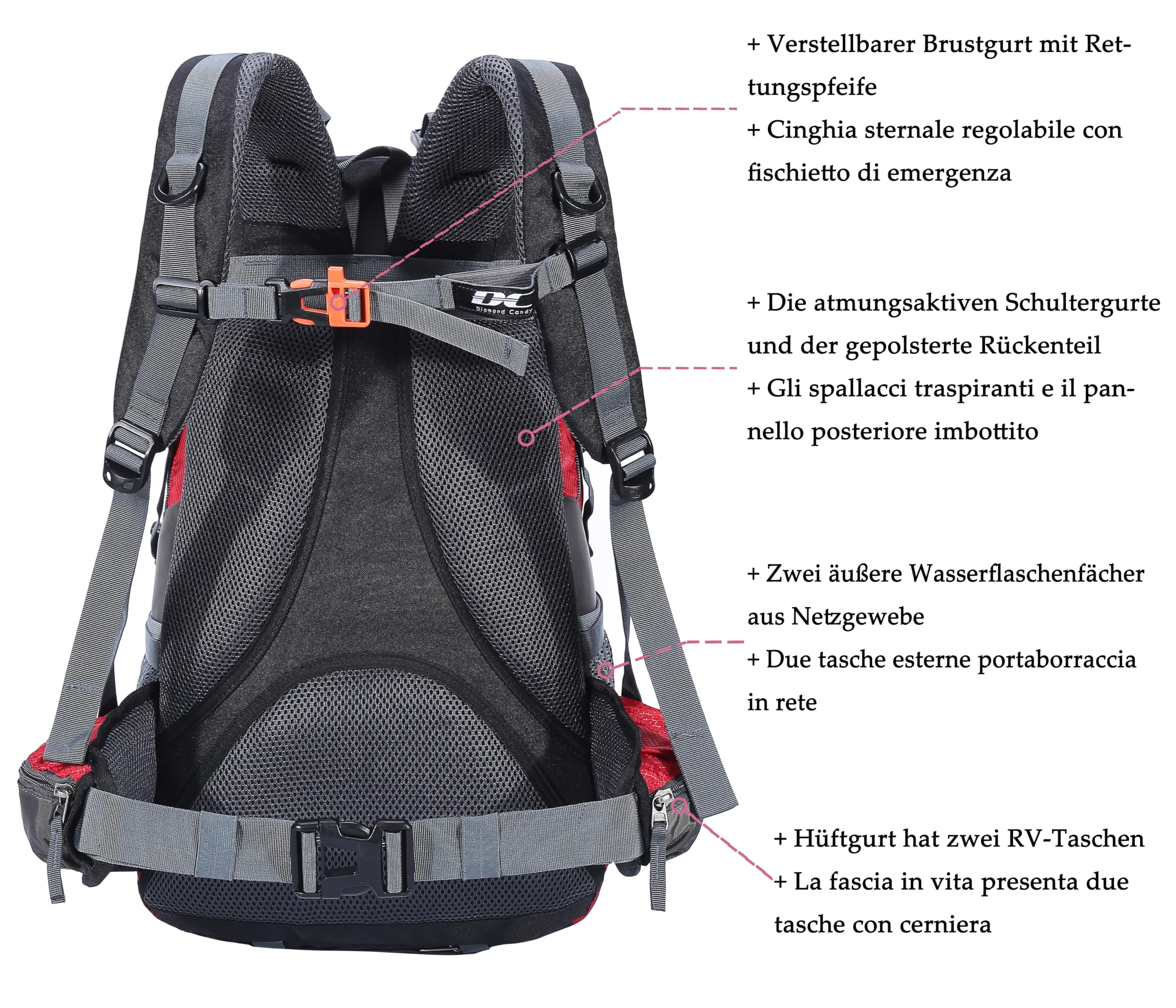 Sac à Dos Randonnée Homme Femme Sac a Dos Voyage 40L Sac à Dos Imperméable avec Housse de Pluie