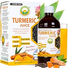 BASIC AYURVEDA Turmeric Juice with Black Pepper | Pure Haldi Extract for Wellness Support | Traditional Ayurvedic Herbal Drink | Vegan, Non-GMO & No Added Sugar | 16.23 Fl Oz 480ml