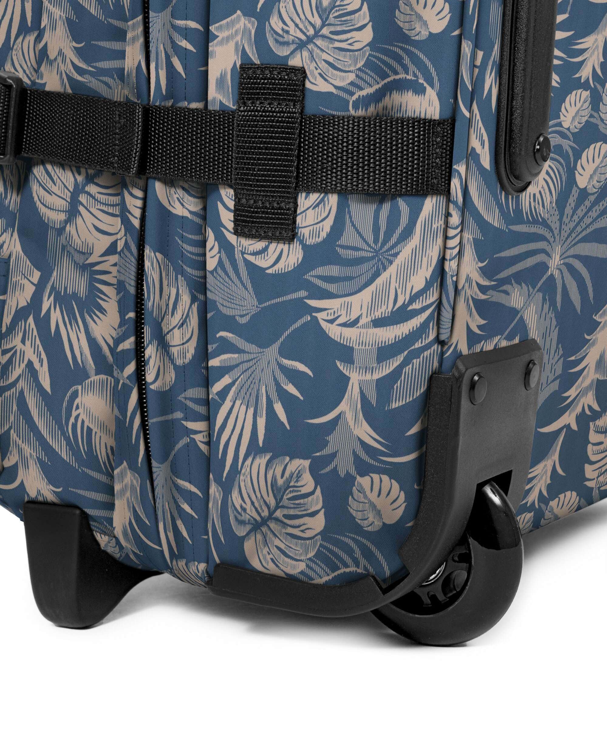 Eastpak Tranverz S Valise Cabine 42L (51 x 32,5 x 24 cm), Bagage à Main à roulettes, léger et résistant, Double Compartiment, poignée télescopique & Serrure TSA - Brize Blue Beige
